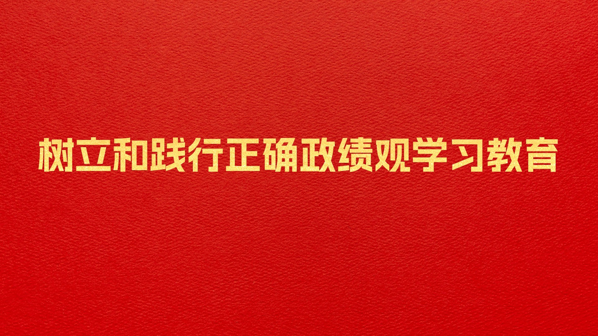 树立和践行正确政绩观学习教育